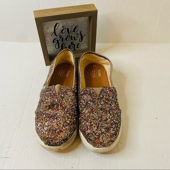 Toms Kids Girls Alpargata Sequin Slip on Sz: 3Y - Picture 1 of 7